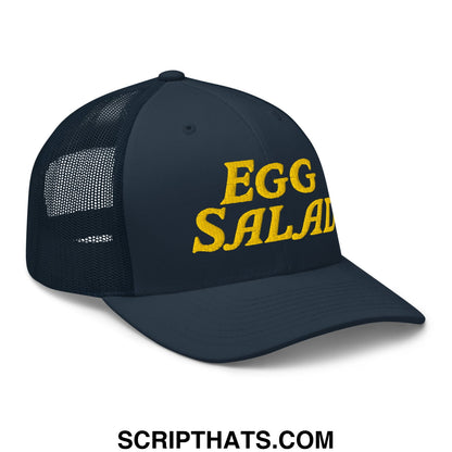 Egg Salad Embroidered Mesh Trucker Hat Navy