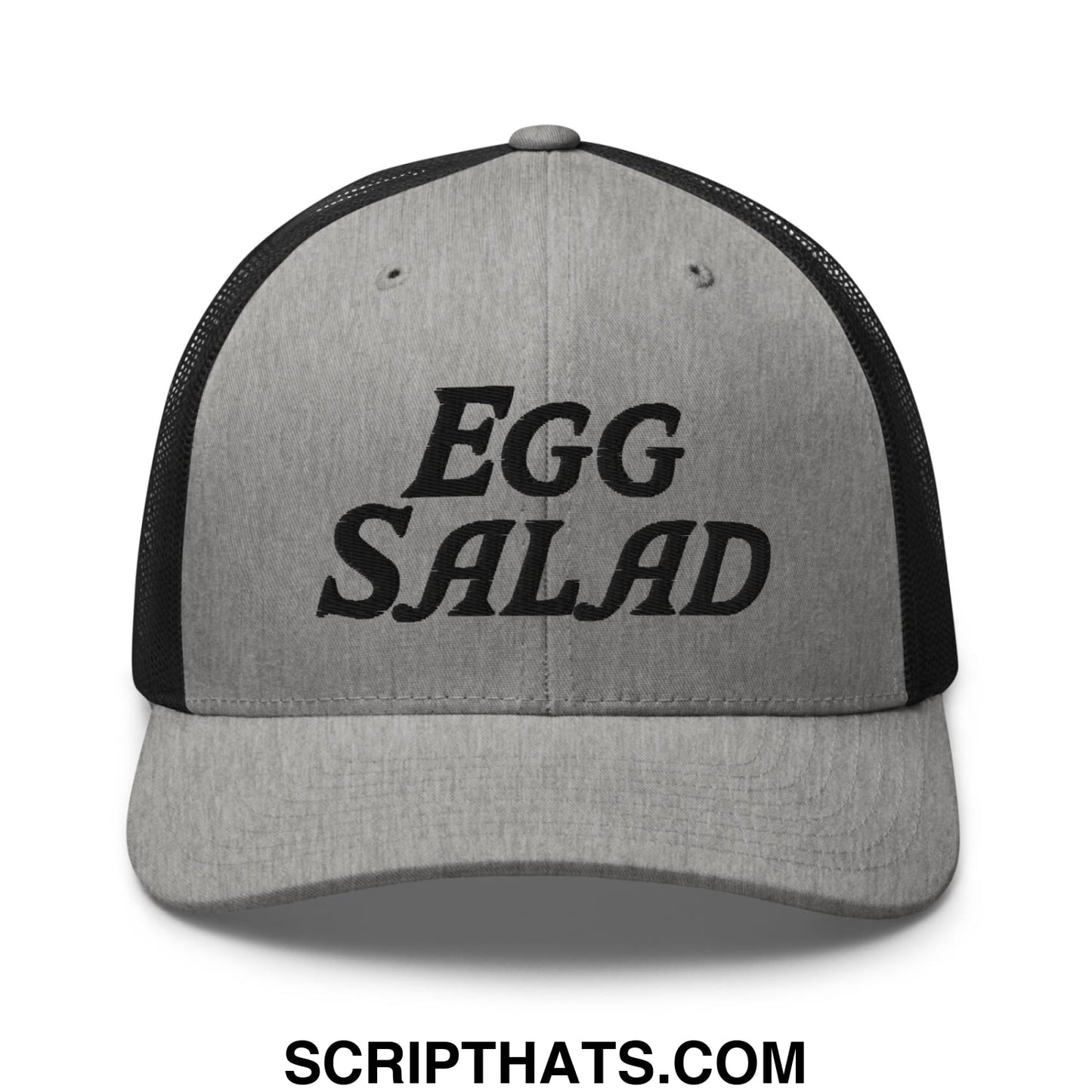 Egg Salad Embroidered Mesh Trucker Hat Heather Black
