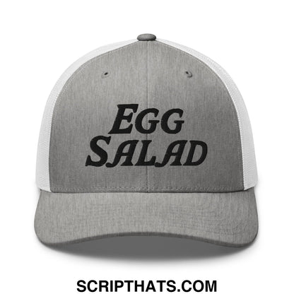 Egg Salad Embroidered Mesh Trucker Hat Heather Grey White