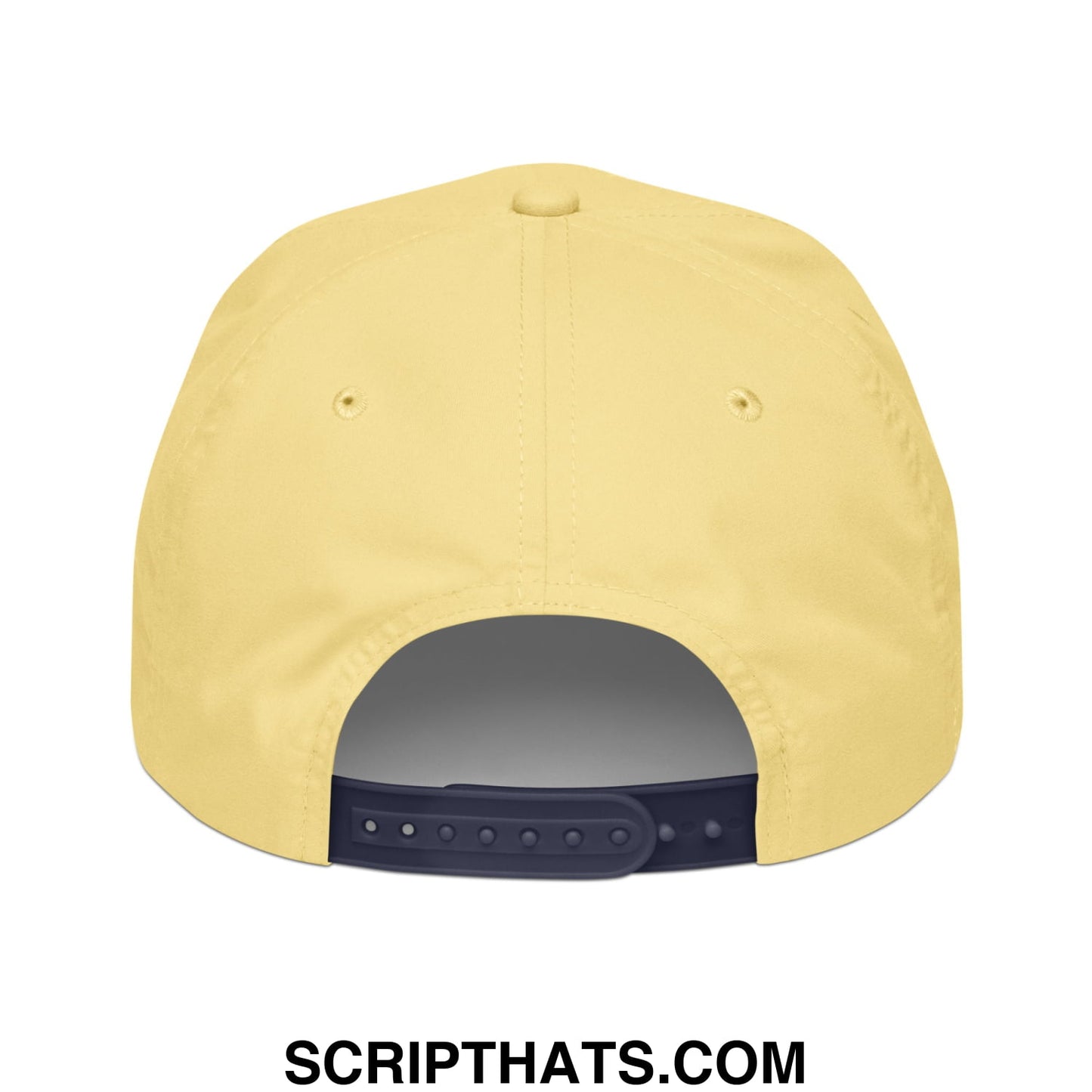Egg Salad Embroidered Retro Golf Rope Hat Yellow Navy