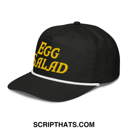 Egg Salad Embroidered Retro Golf Rope Hat Black White