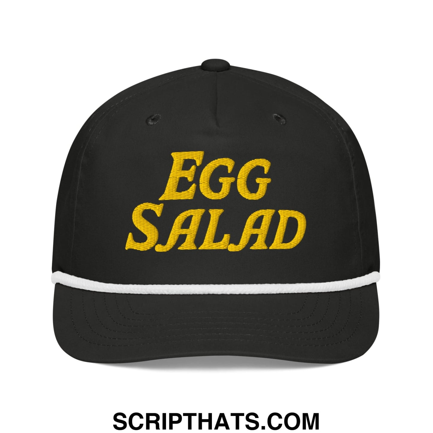 Egg Salad Embroidered Retro Golf Rope Hat Black White
