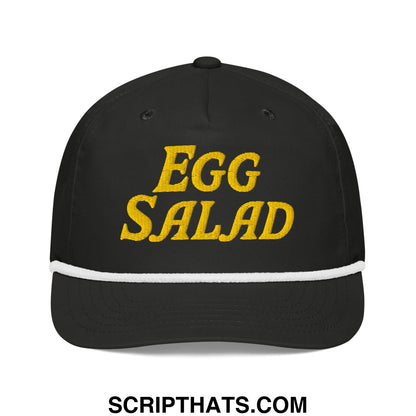 Egg Salad Embroidered Retro Golf Rope Hat Black White