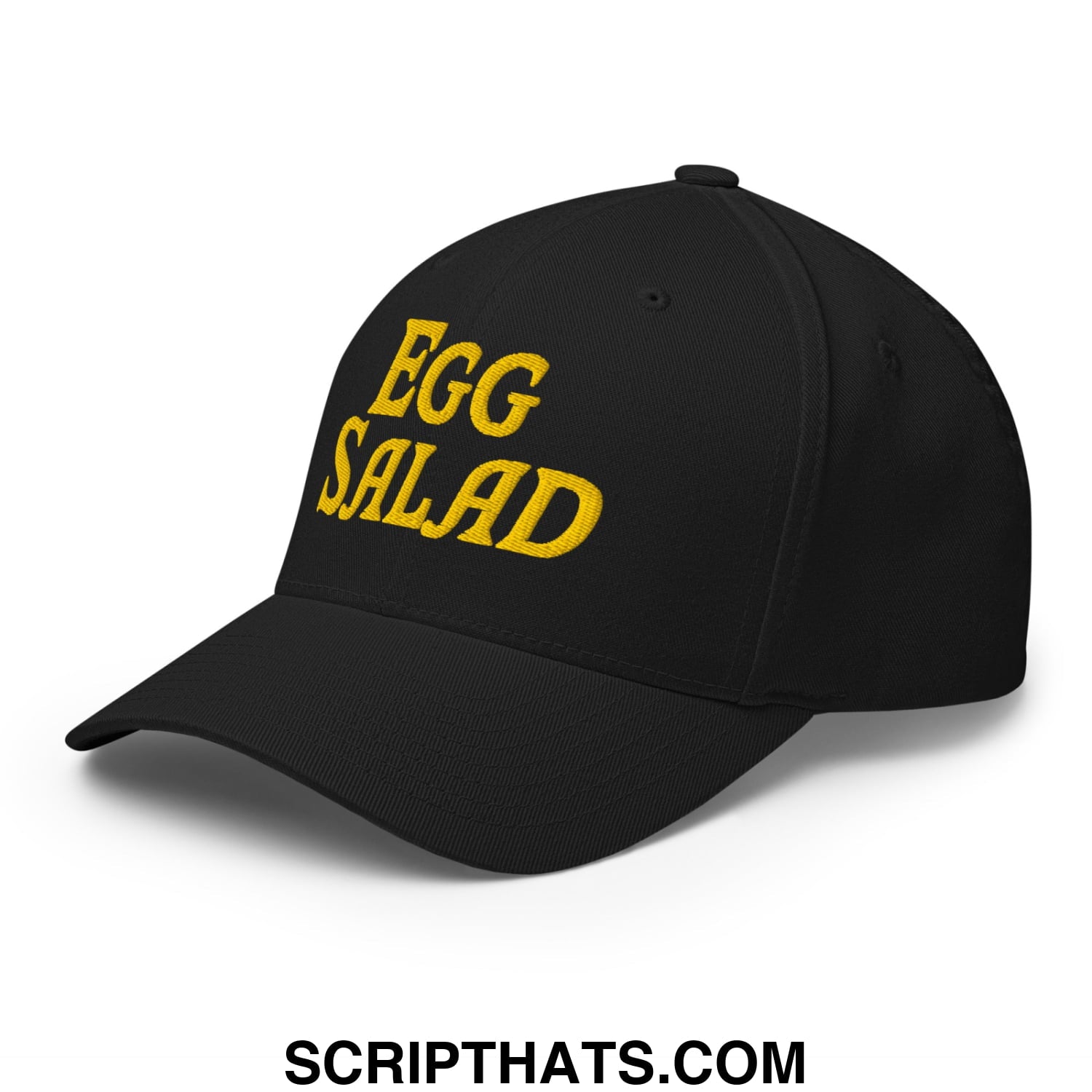 Egg Salad Embroidered Stretch Fit Golf Hat Black