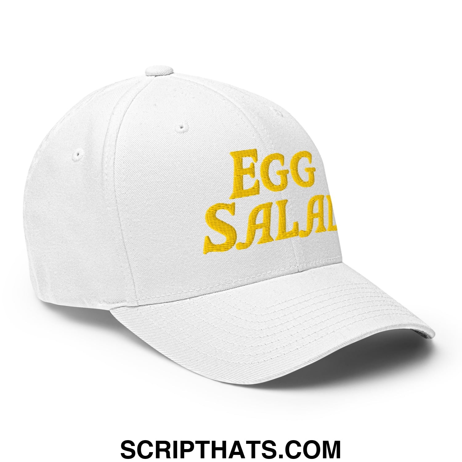 Egg Salad Embroidered Stretch Fit Golf Hat White