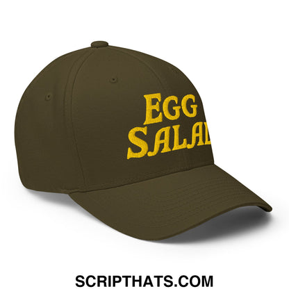 Egg Salad Embroidered Stretch Fit Golf Hat Olive