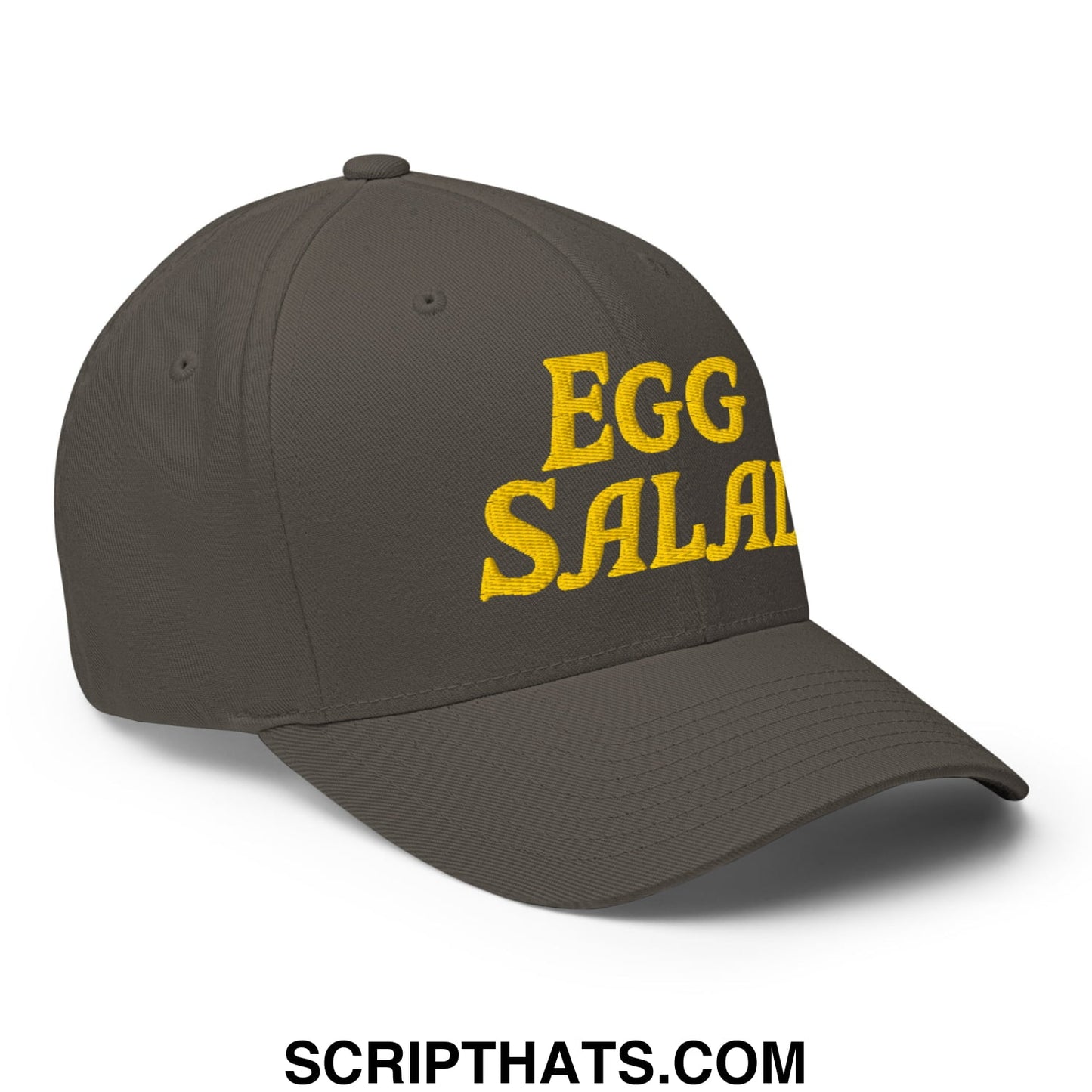 Egg Salad Embroidered Stretch Fit Golf Hat Dark Grey