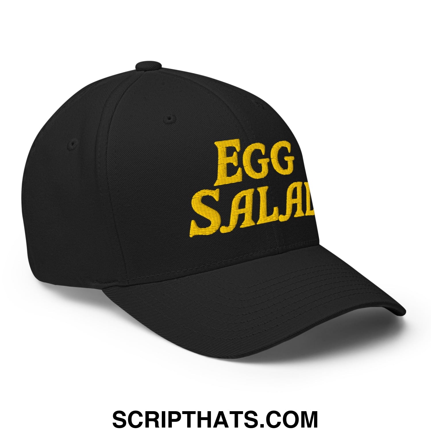 Egg Salad Embroidered Stretch Fit Golf Hat Black