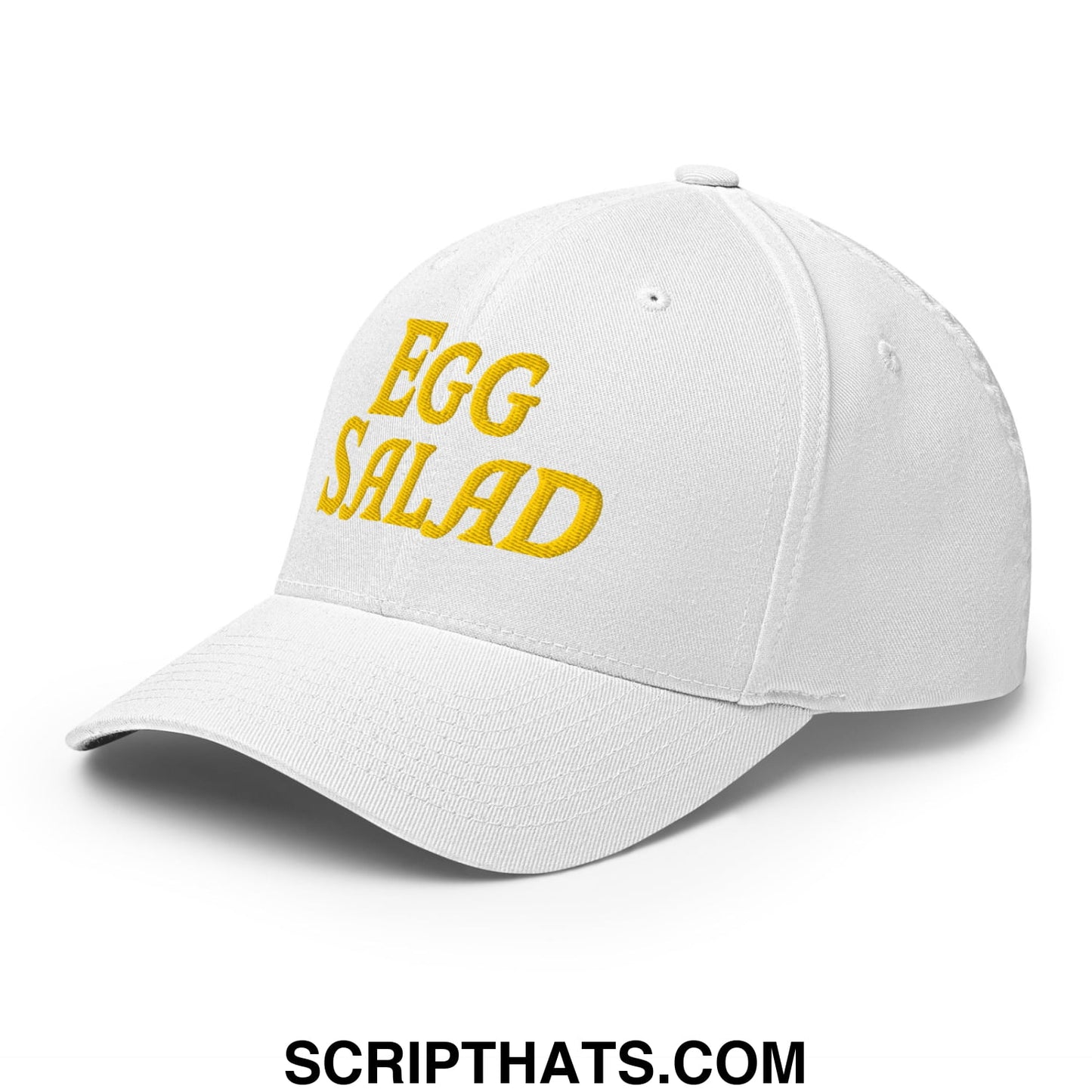 Egg Salad Embroidered Stretch Fit Golf Hat White