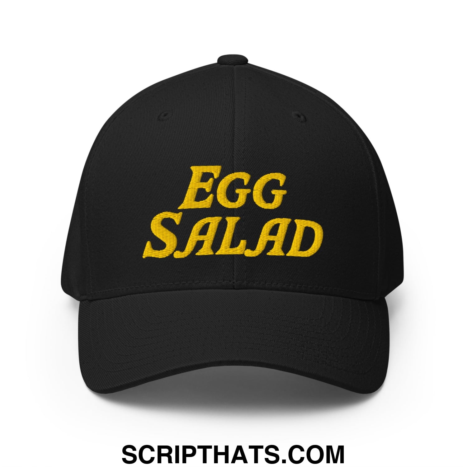 Egg Salad Embroidered Stretch Fit Golf Hat Black