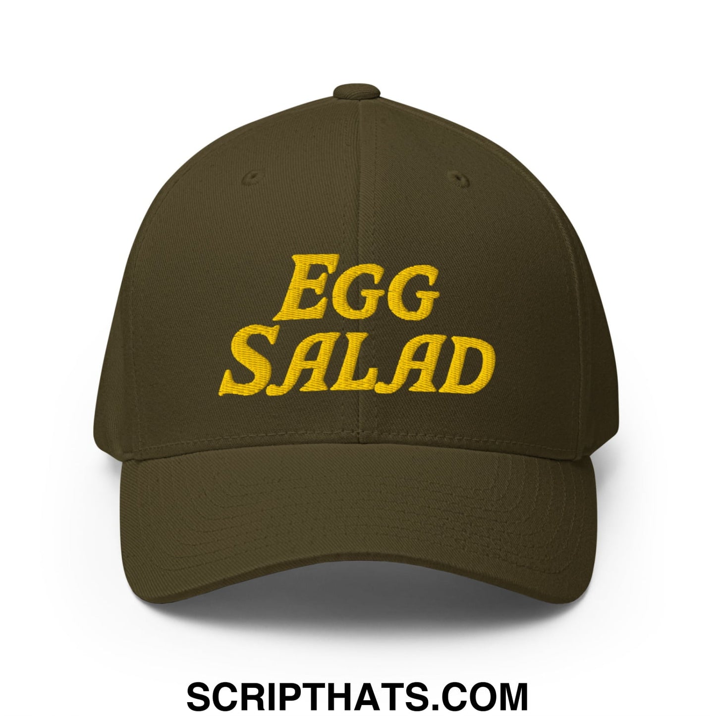 Egg Salad Embroidered Stretch Fit Golf Hat Olive