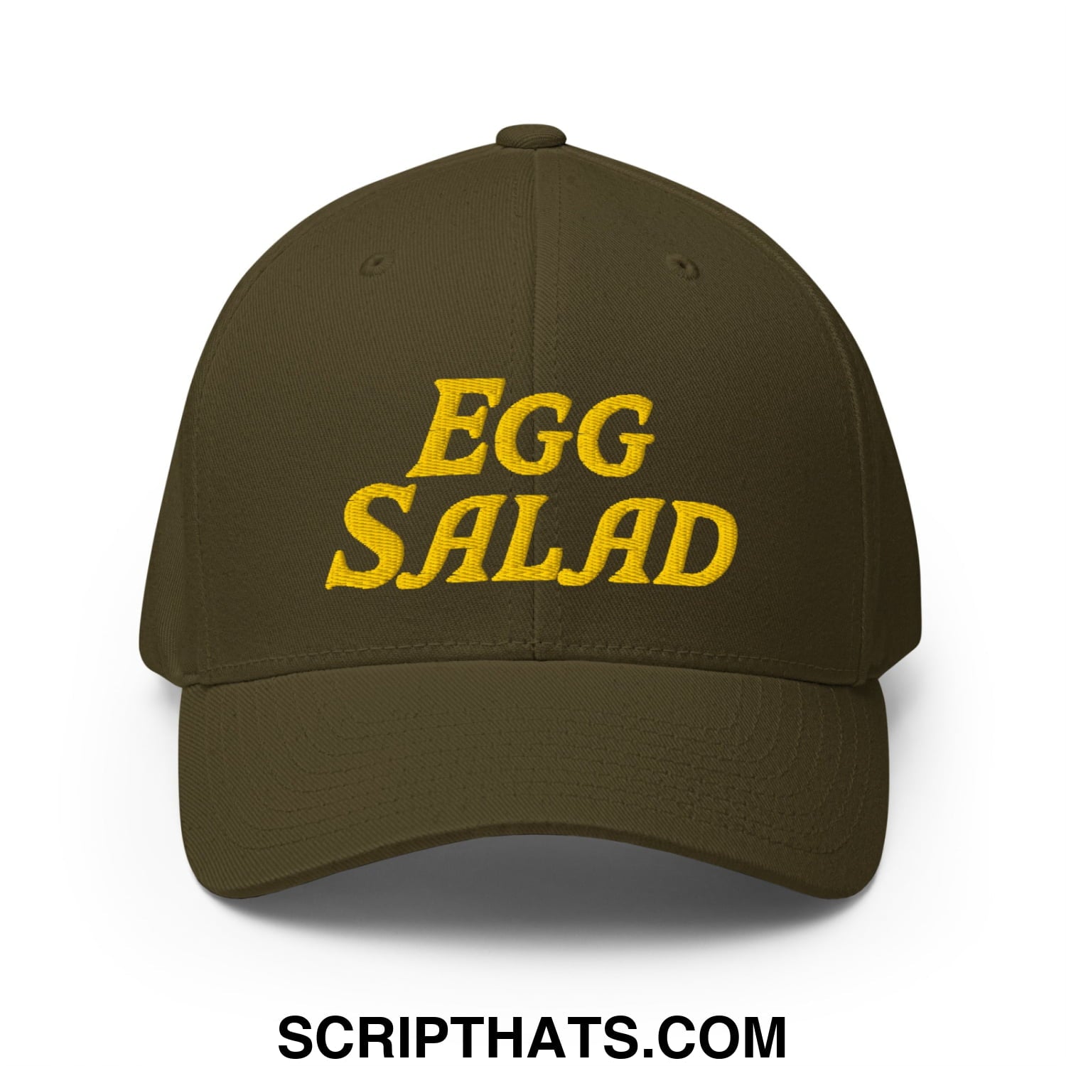 Egg Salad Embroidered Stretch Fit Golf Hat Olive
