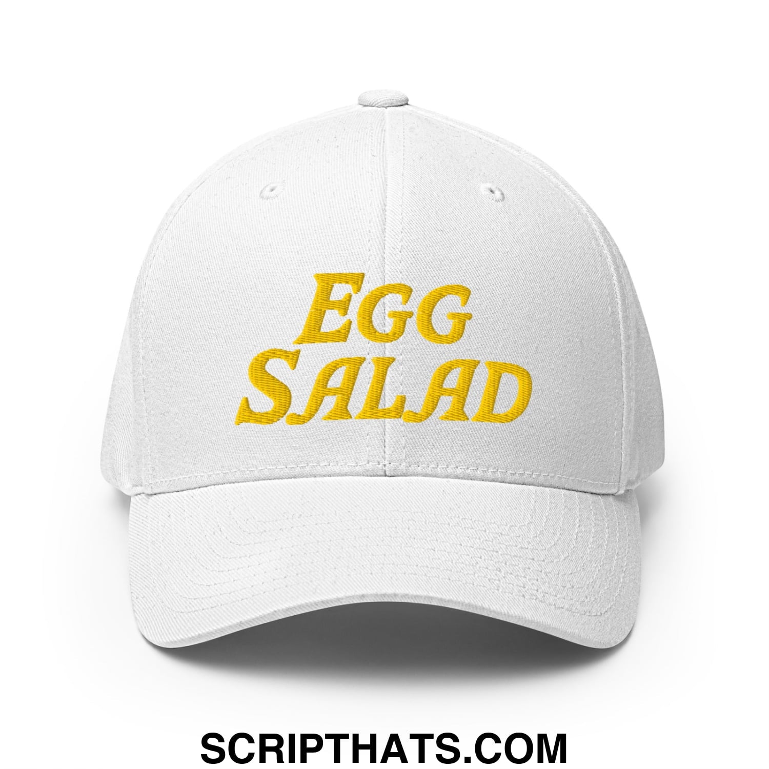 Egg Salad Embroidered Stretch Fit Golf Hat White