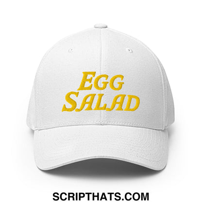 Egg Salad Embroidered Stretch Fit Golf Hat White