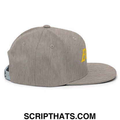 Eggs Embroidered Flat Bill Brim Snapback Hat Heather Grey