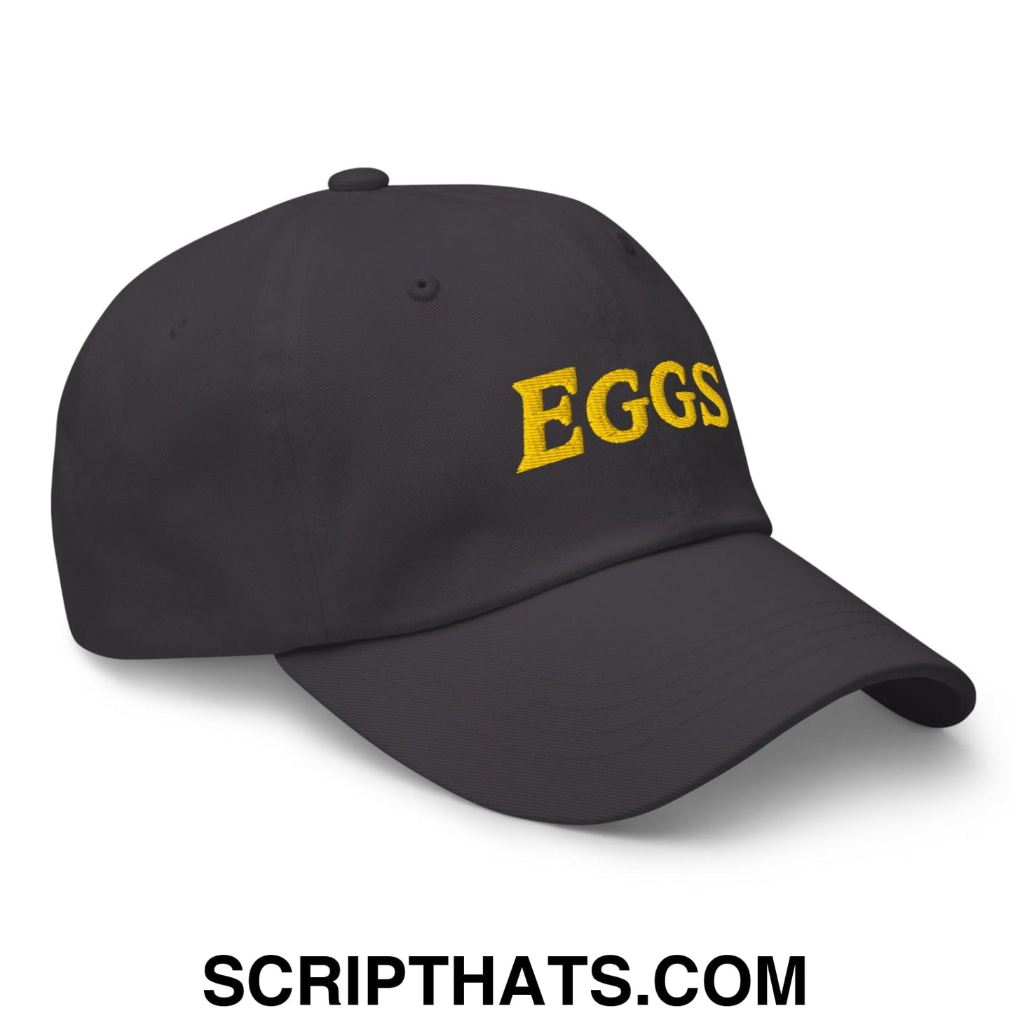 Eggs Embroidered Unstructured Dad Hat Dark Grey