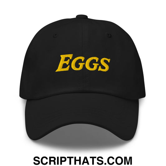Eggs Embroidered Unstructured Dad Hat Black