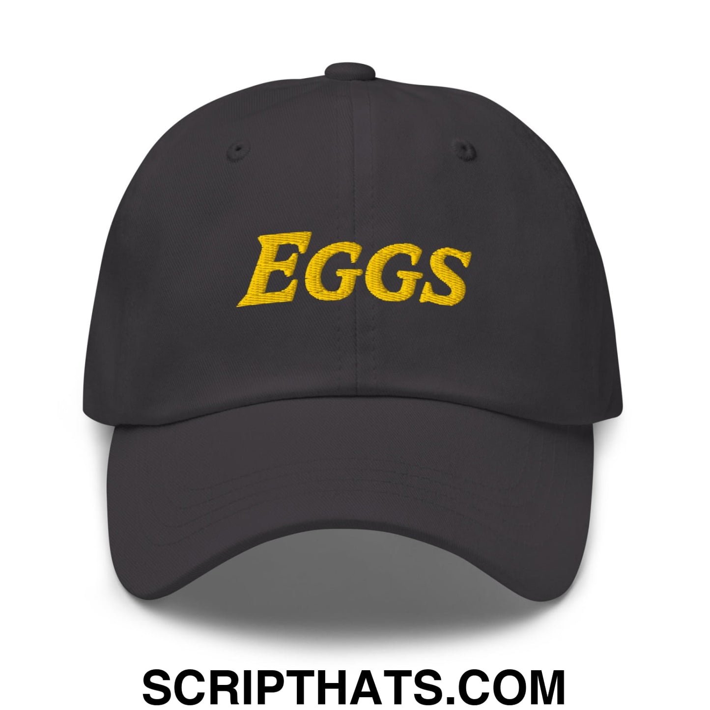 Eggs Embroidered Unstructured Dad Hat Dark Grey