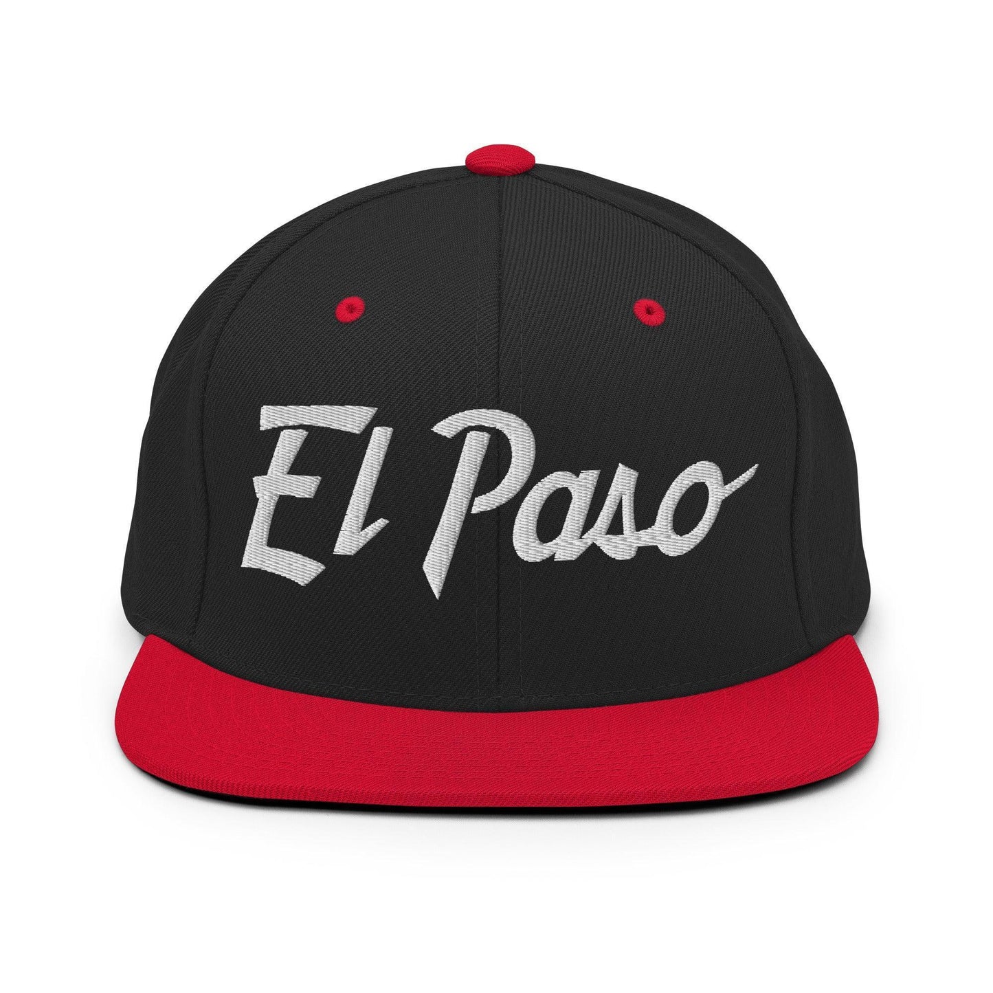 El Paso Script Snapback Hat Black Red