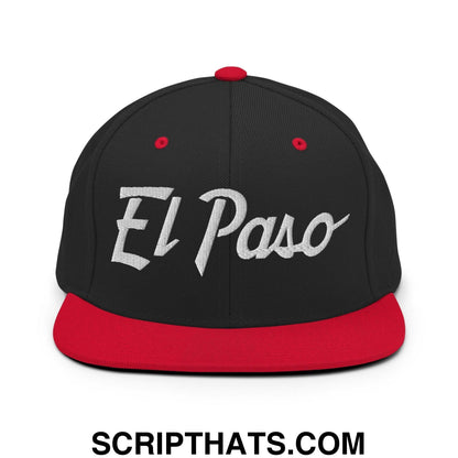 El Paso Script Snapback Hat Black Red