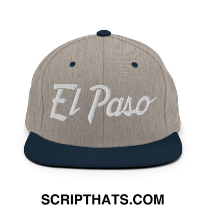 El Paso Script Snapback Hat Heather Grey Navy