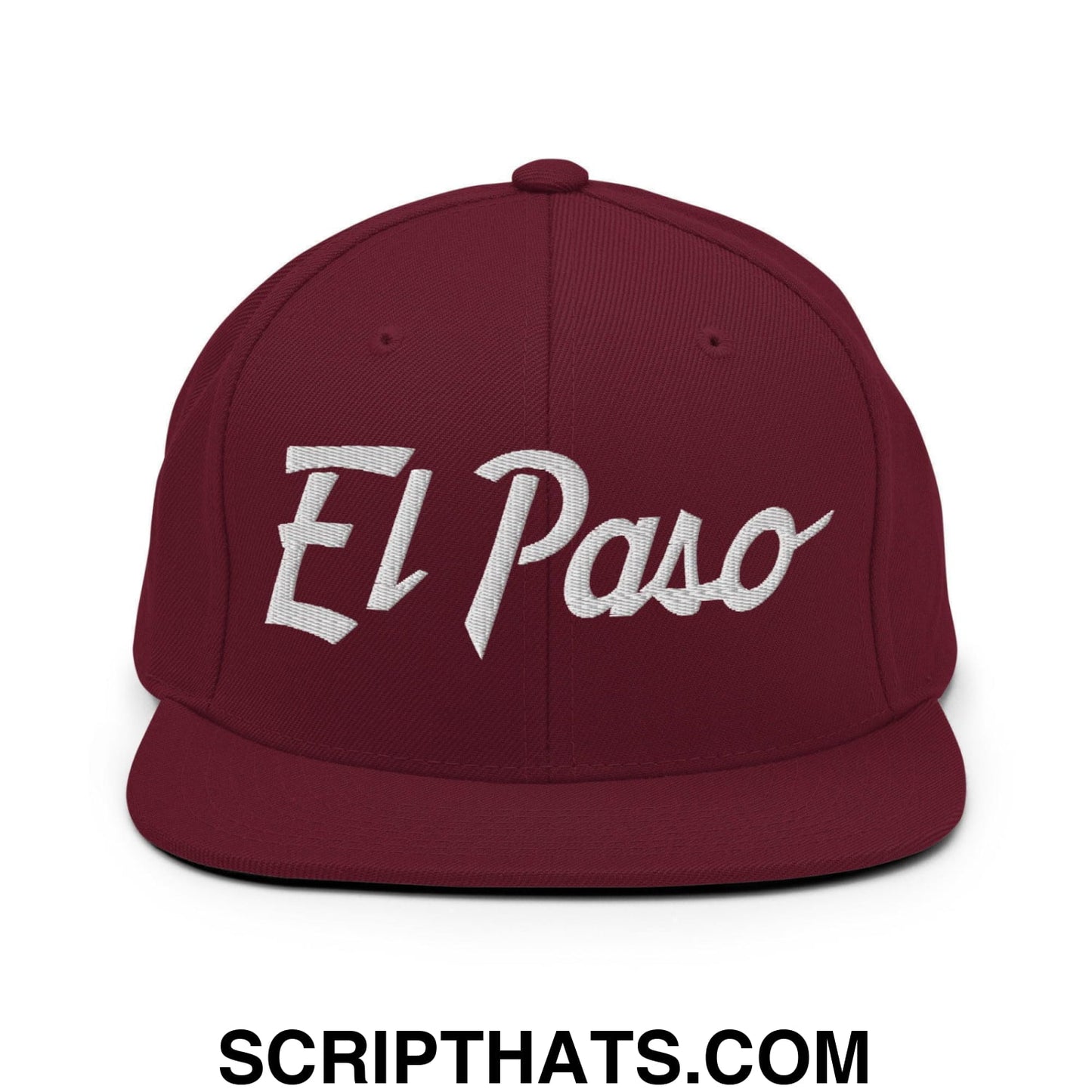 El Paso Script Snapback Hat Maroon