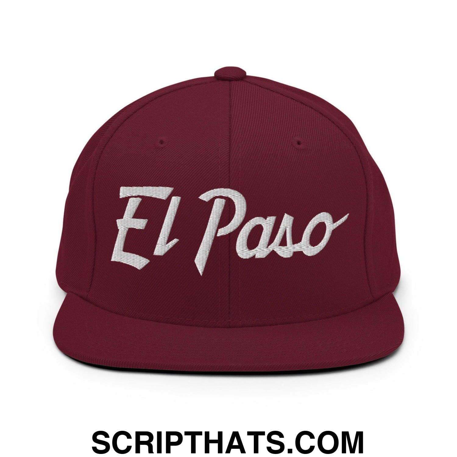 El Paso Script Snapback Hat Maroon