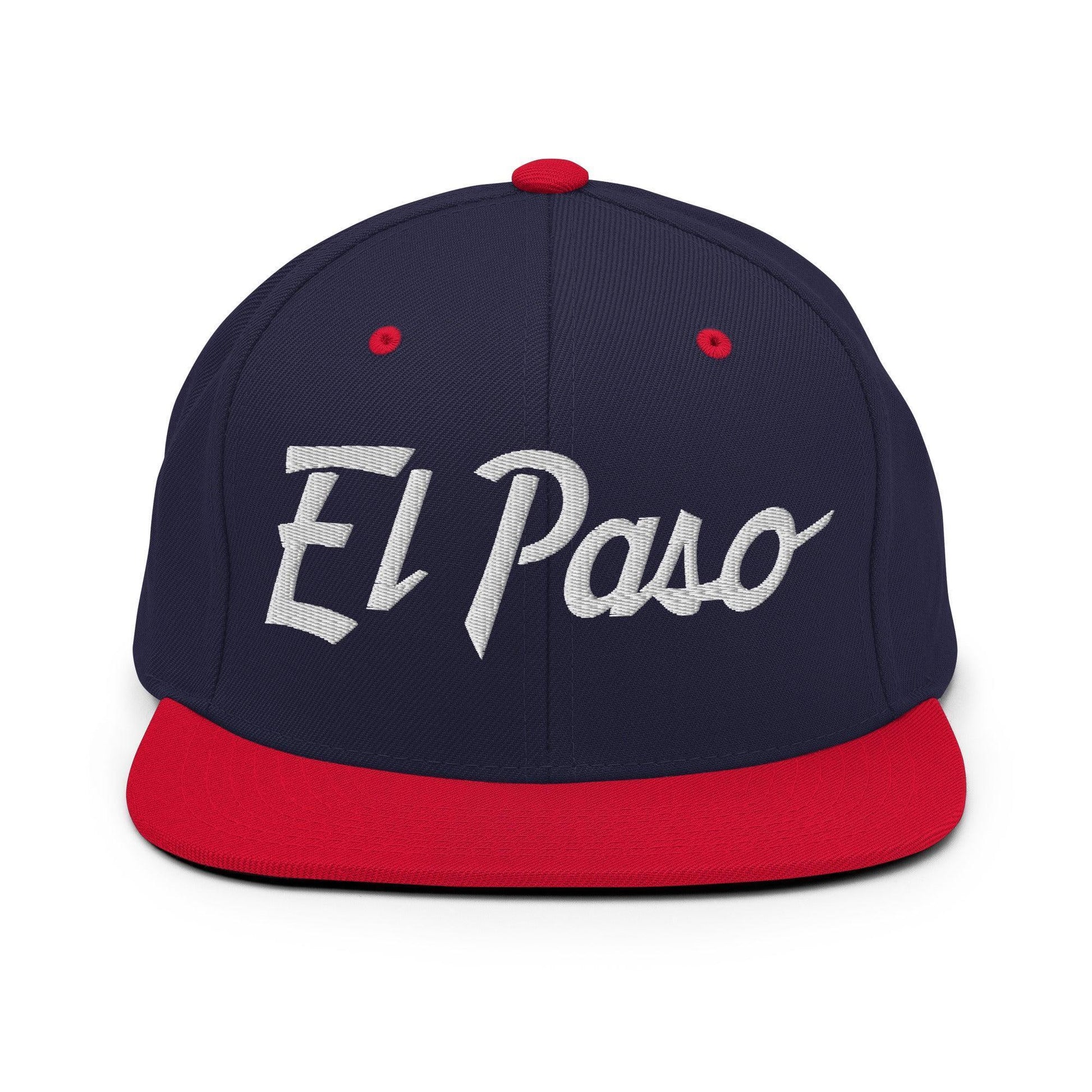 El Paso Script Snapback Hat Navy Red