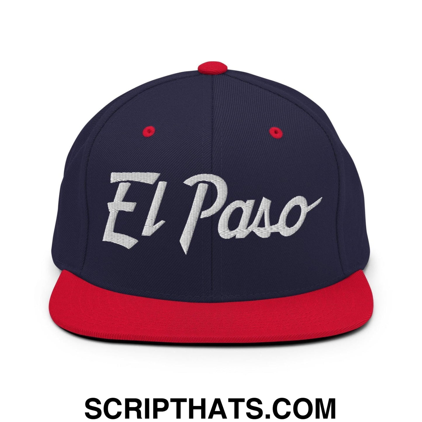 El Paso Script Snapback Hat Navy Red