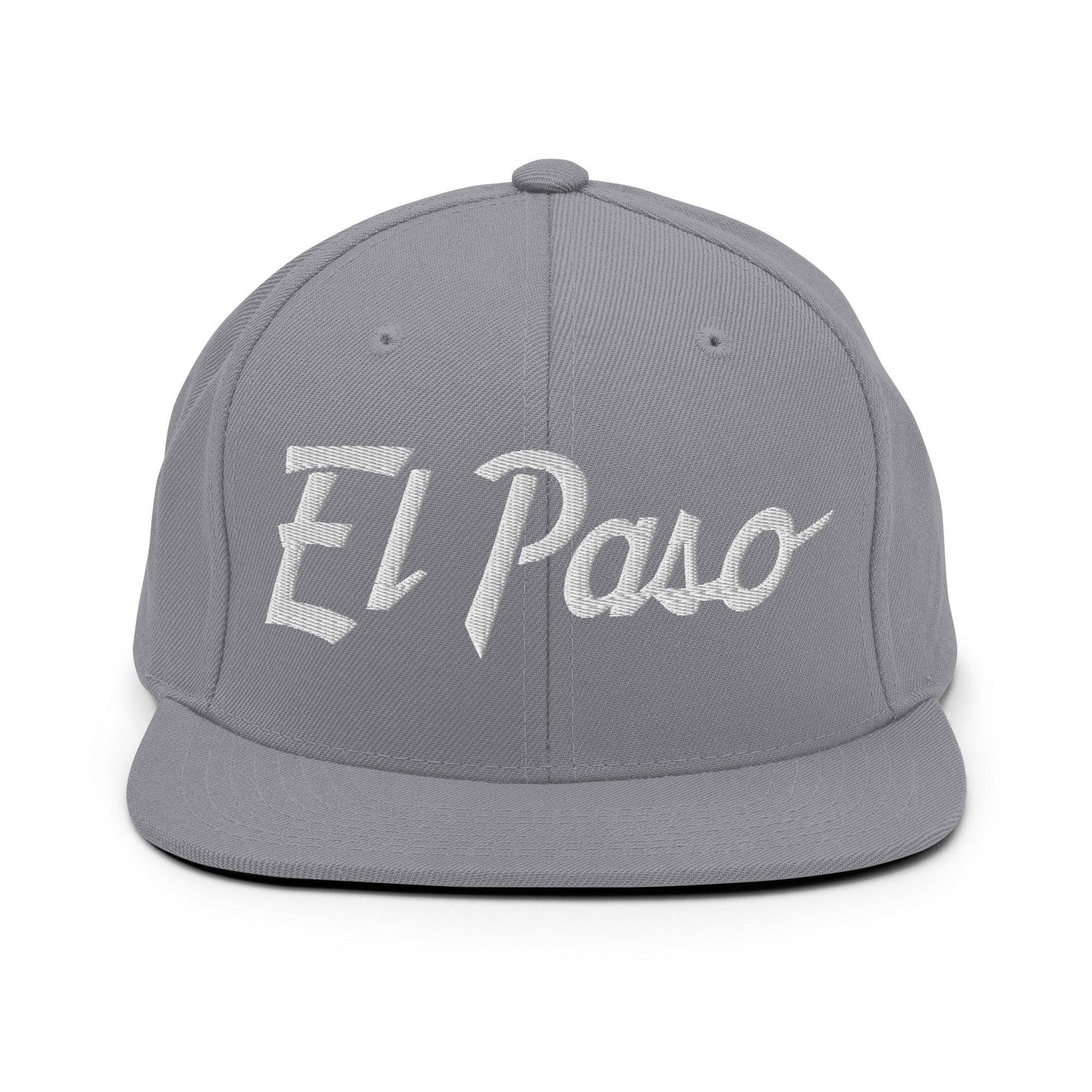 El Paso Script Snapback Hat Silver