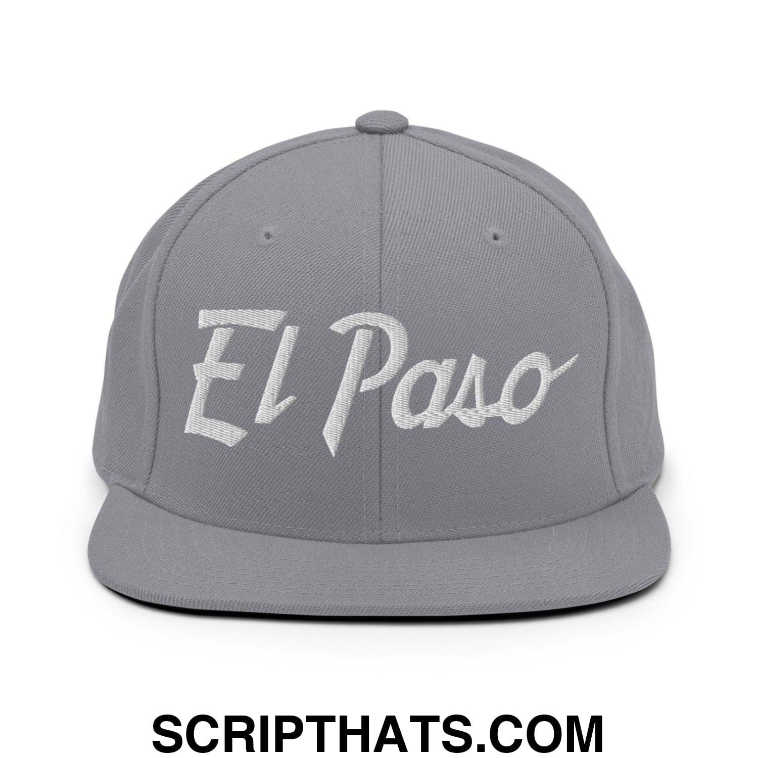 El Paso Script Snapback Hat Silver