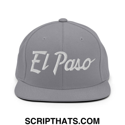 El Paso Script Snapback Hat Silver