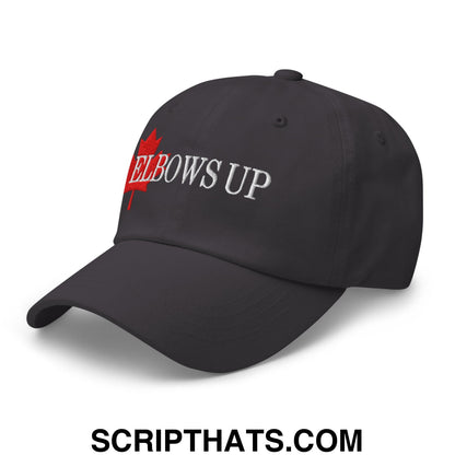 Elbows Up Fight for Canada Maple Leaf Embroidered Unstructured Dad Hat Dark Grey