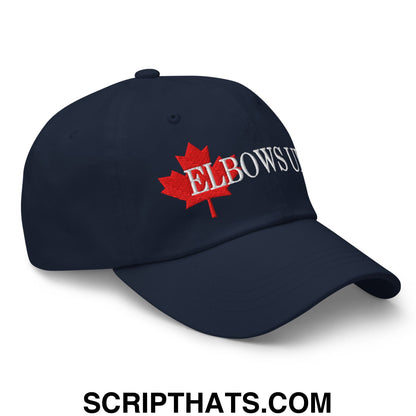 Elbows Up Fight for Canada Maple Leaf Embroidered Unstructured Dad Hat Navy