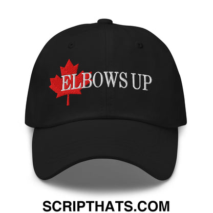 Elbows Up Fight for Canada Maple Leaf Embroidered Unstructured Dad Hat Black