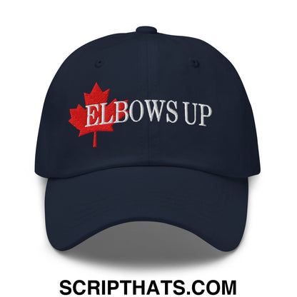 Elbows Up Fight for Canada Maple Leaf Embroidered Unstructured Dad Hat Navy