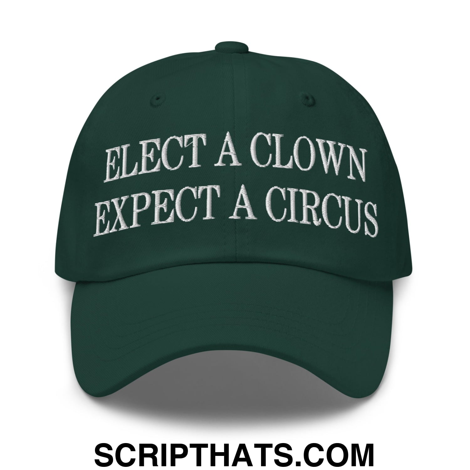 Elect a Clown Expect a Circus Embroidered Unstructured Dad Hat Spruce
