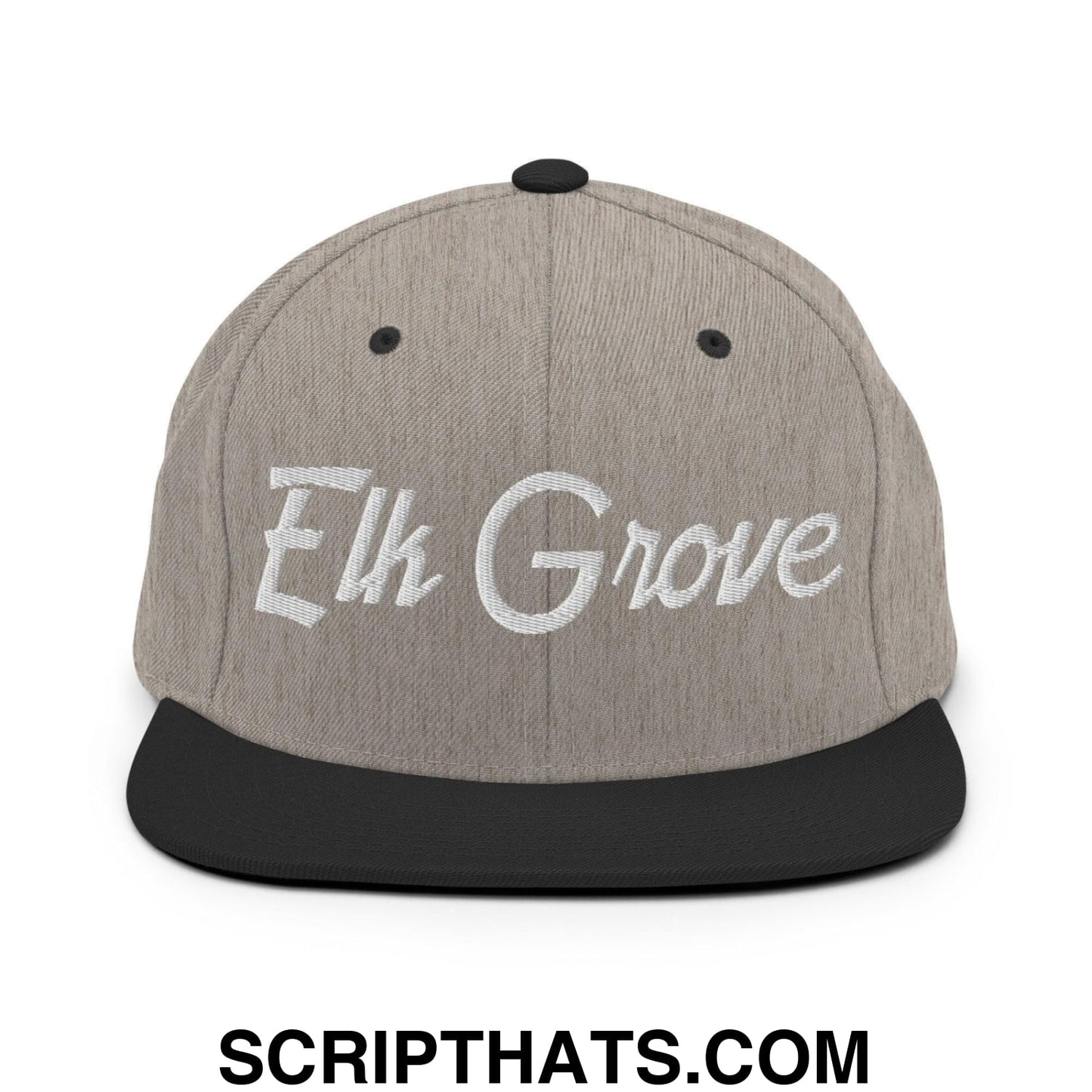 Elk Grove Script Snapback Hat Heather Black