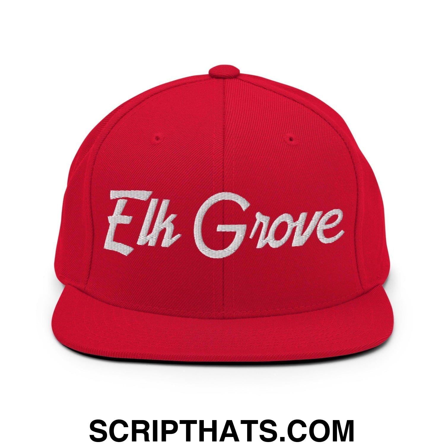 Elk Grove Script Snapback Hat Red