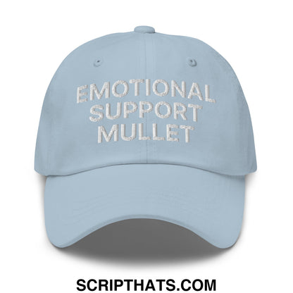 Emotional Support Mullet Embroidered Unstructured Dad Hat Light Blue