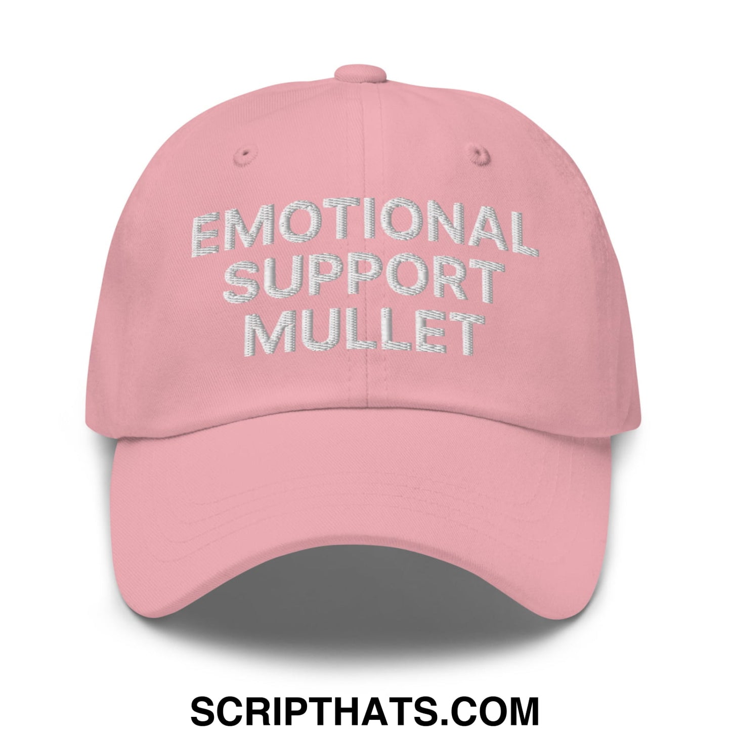 Emotional Support Mullet Embroidered Unstructured Dad Hat Pink