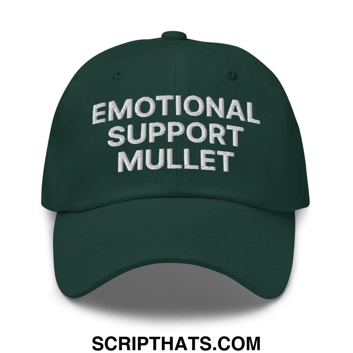 Emotional Support Mullet Embroidered Unstructured Dad Hat Spruce