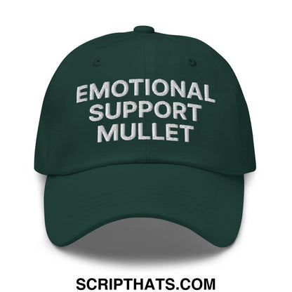 Emotional Support Mullet Embroidered Unstructured Dad Hat Spruce