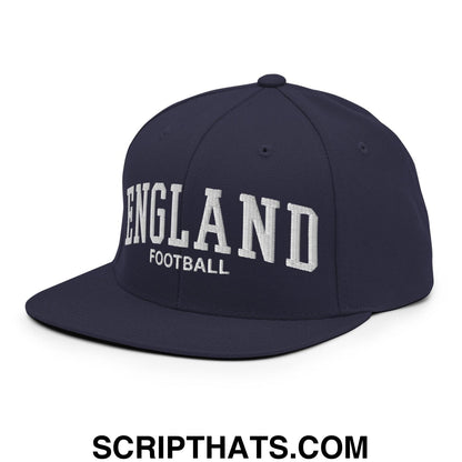 England Football Soccer Letterman Varsity Block Snapback Hat Navy