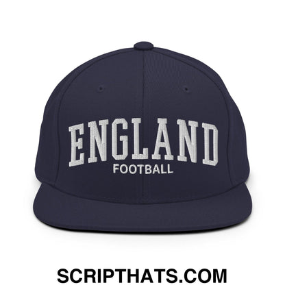 England Football Soccer Letterman Varsity Block Snapback Hat Navy
