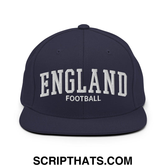 England Football Soccer Letterman Varsity Block Snapback Hat Navy