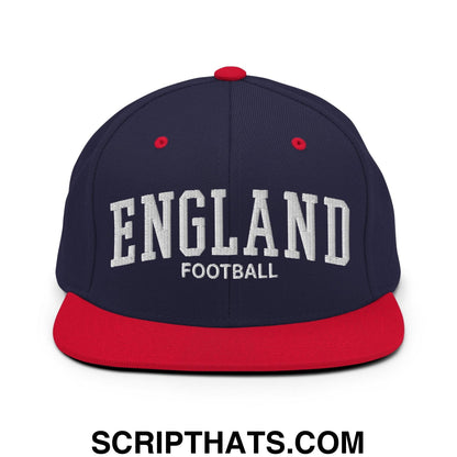 England Football Soccer Letterman Varsity Block Snapback Hat Navy Red
