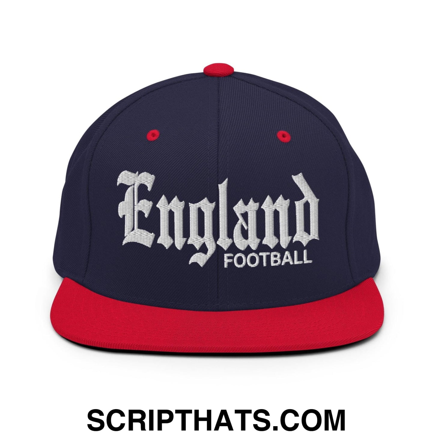 England Football Soccer OG Old English Snapback Hat Navy Red