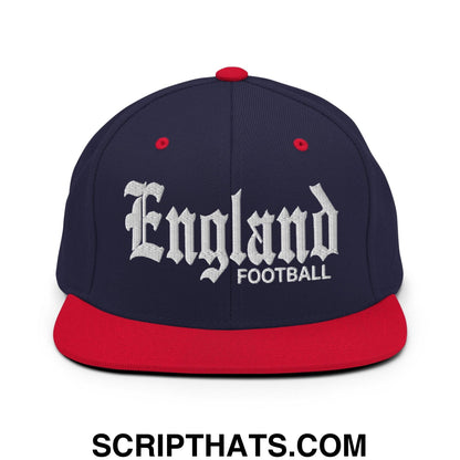 England Football Soccer OG Old English Snapback Hat Navy Red
