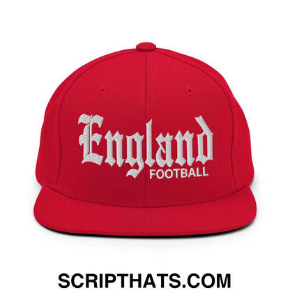 England Football Soccer OG Old English Snapback Hat Red